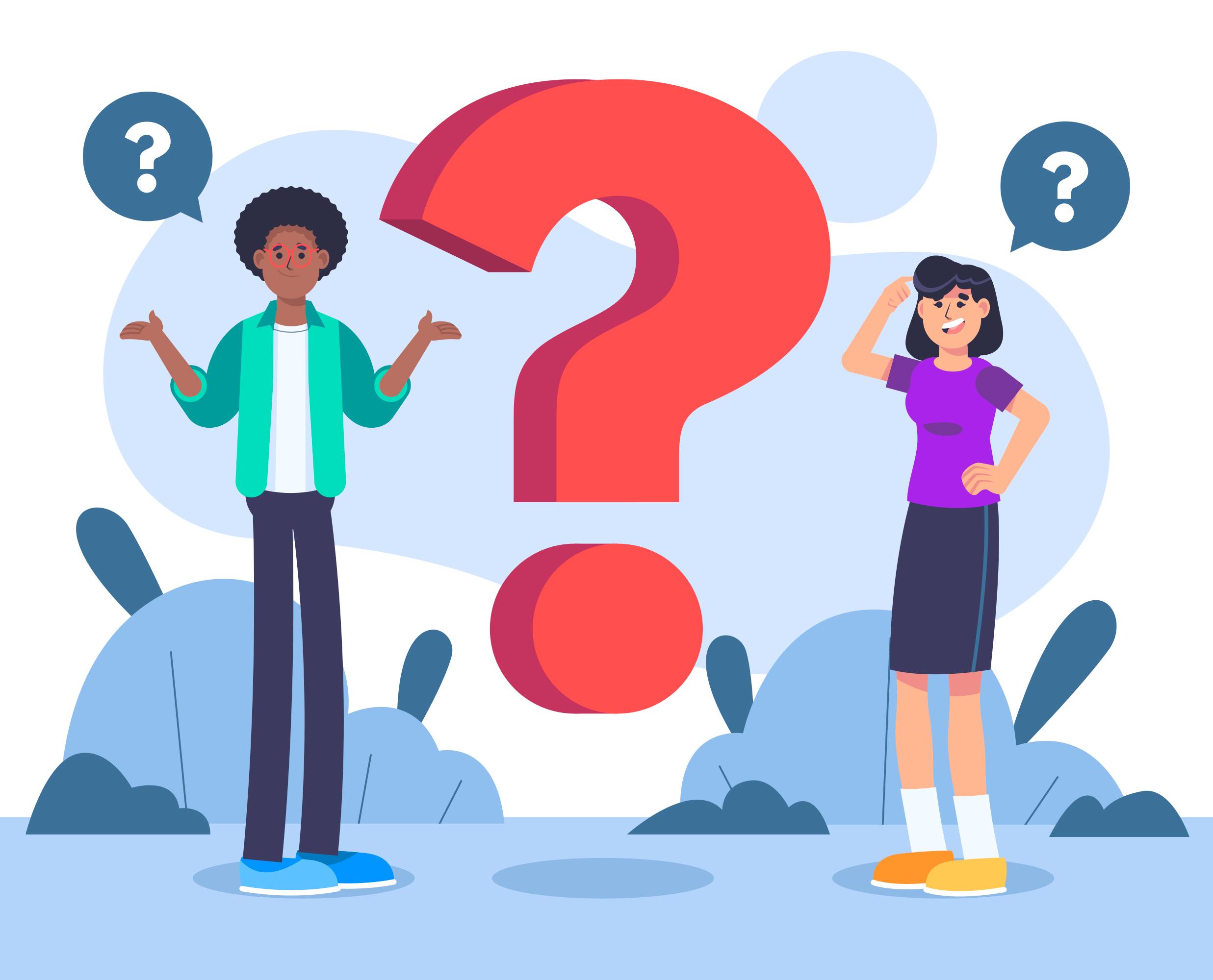 Curious people illustration for FAQ